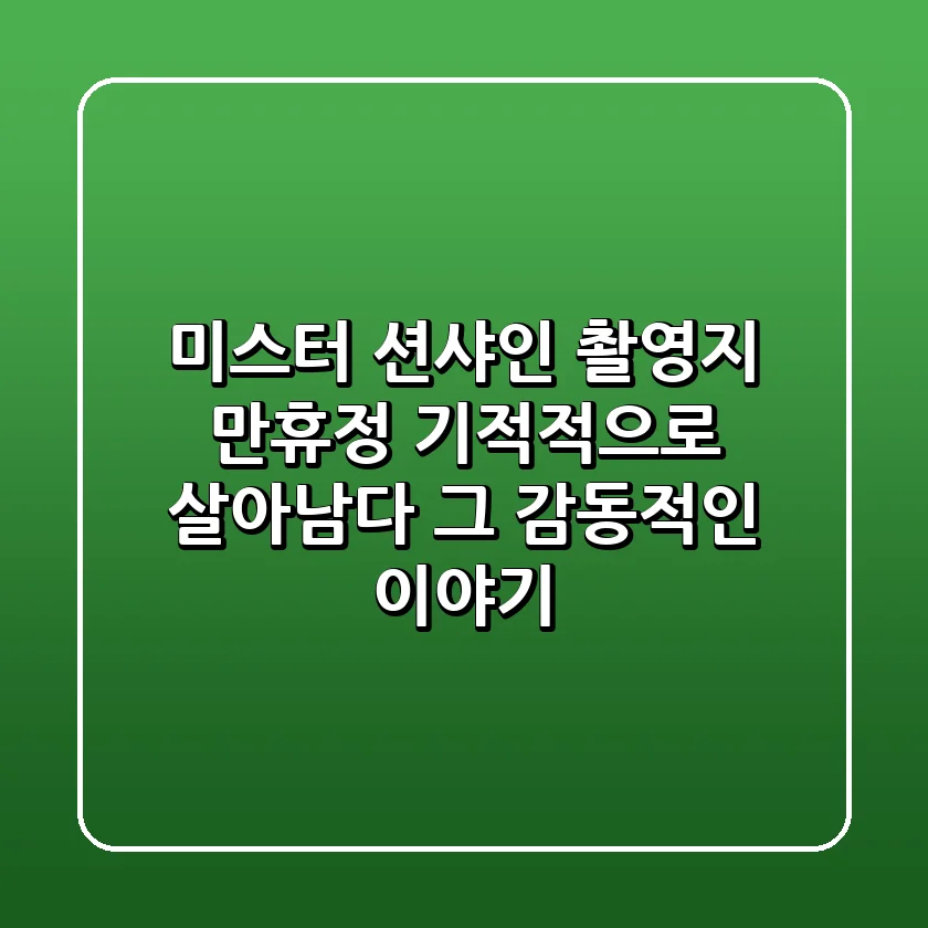 ‘미스터 션샤인’ 촬영지 만휴정, 기적적으로 살아남다! 그 감동적인 이야기