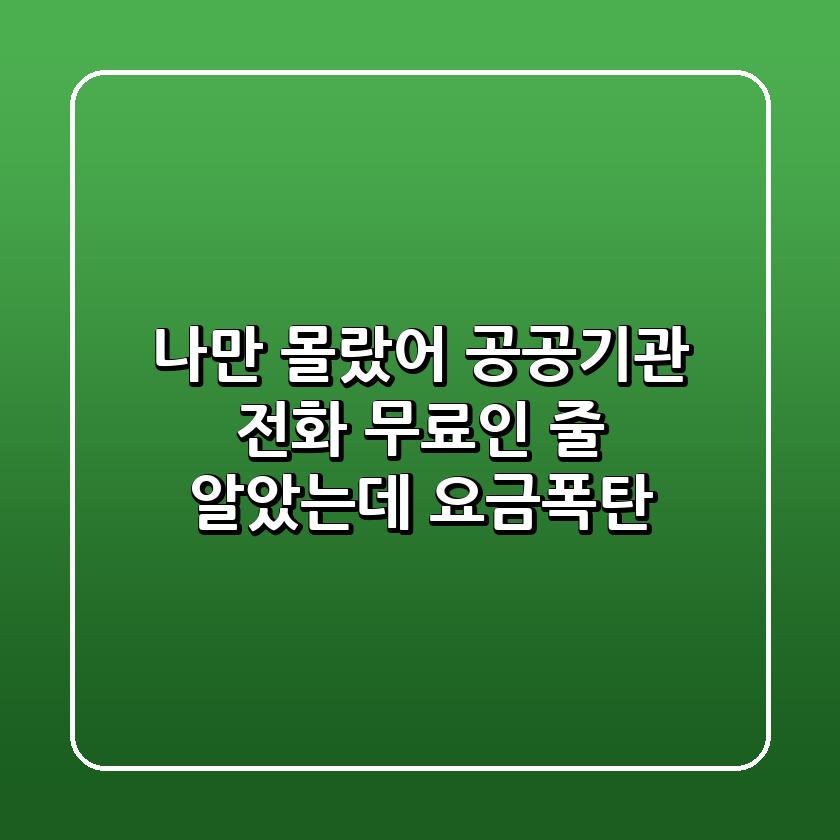 나만 몰랐어?! 공공기관 전화, 무료인 줄 알았는데 #요금폭탄💣