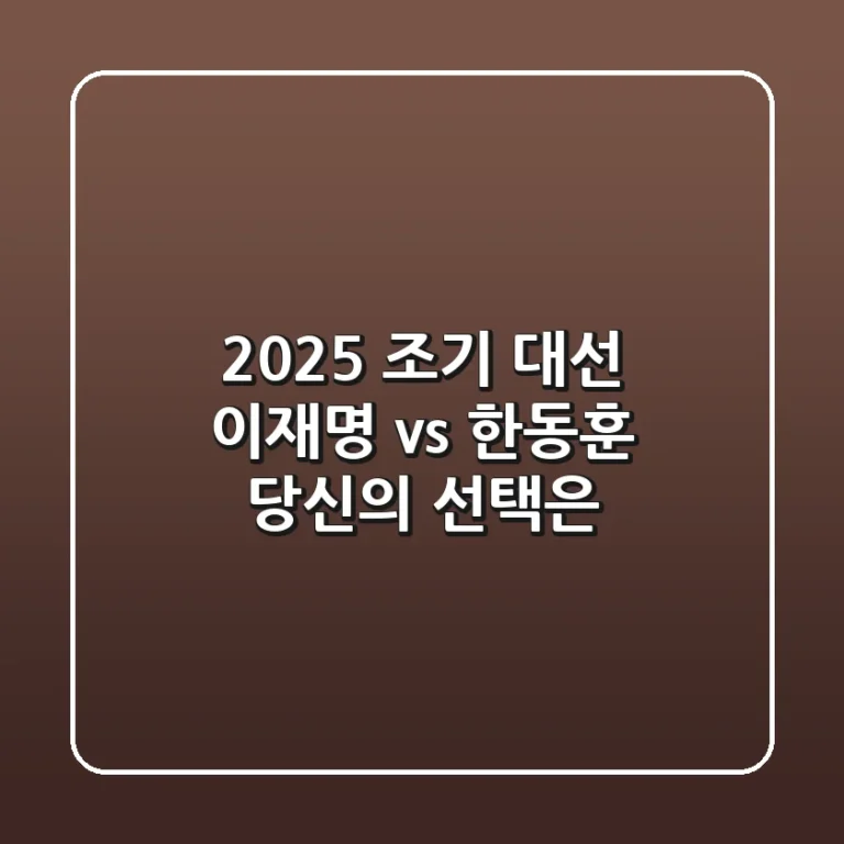 2025 조기 대선, 이재명 vs 한동훈! 당신의 선택은?