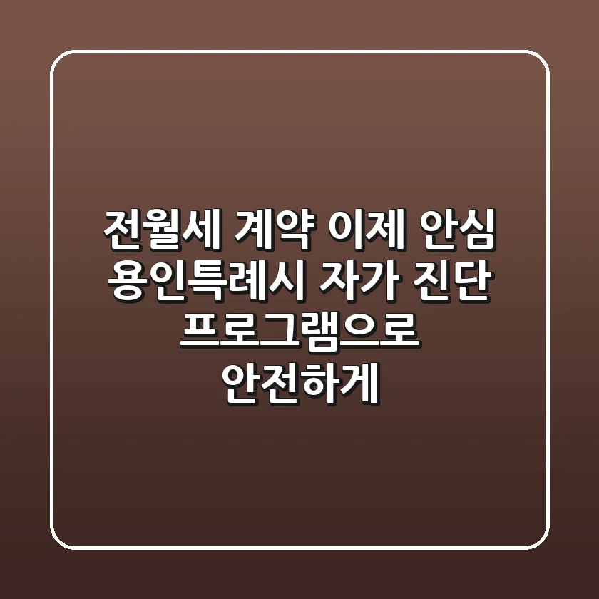 전·월세 계약, 이제 안심! 용인특례시 자가 진단 프로그램으로 안전하게