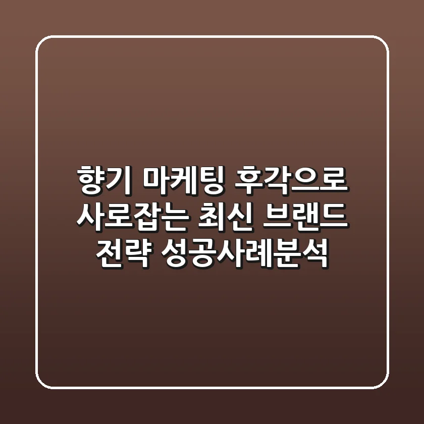 향기 마케팅: 후각으로 사로잡는 최신 브랜드 전략, 성공사례분석!