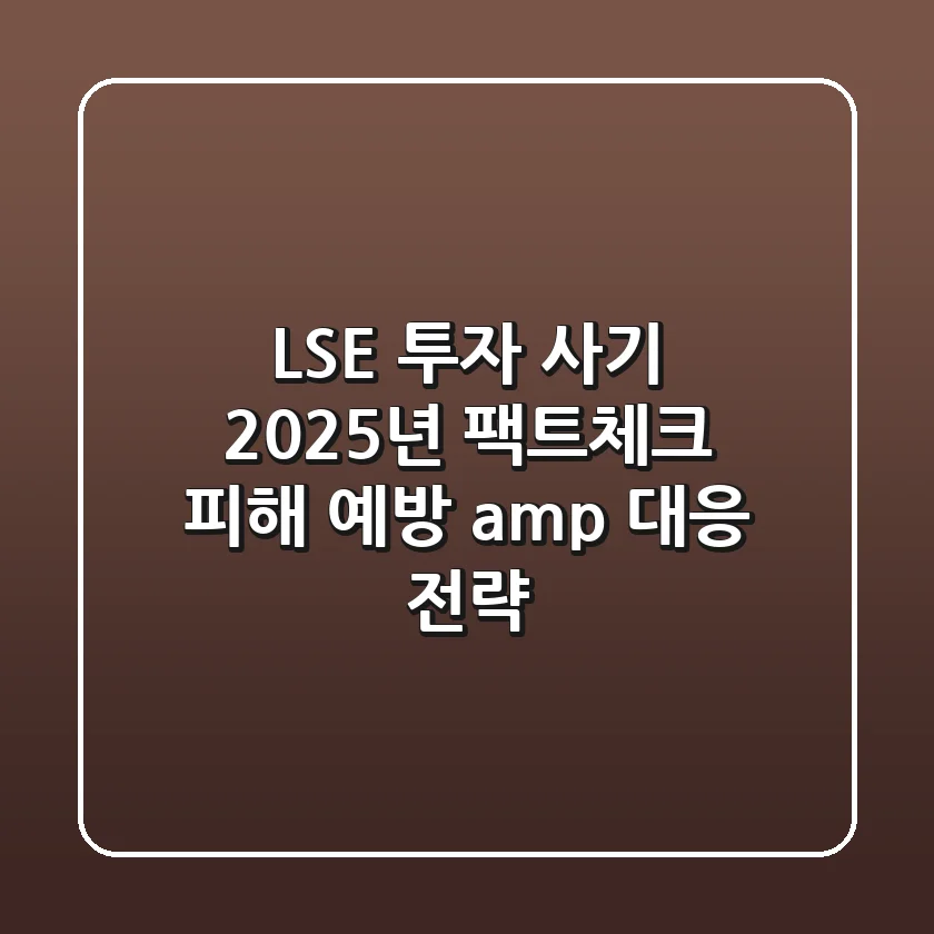 LSE 투자 사기, 2025년 팩트체크: 피해 예방 & 대응 전략