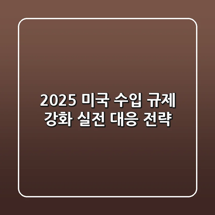 2025 미국 수입 규제 강화, 실전 대응 전략