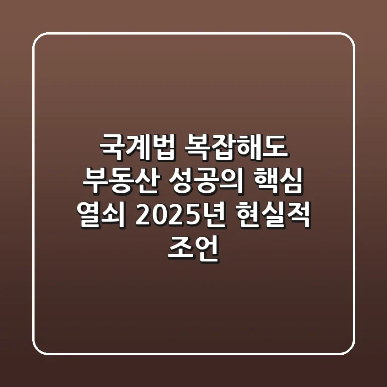 국계법, 복잡해도 부동산 성공의 핵심 열쇠: 2025년 현실적 조언