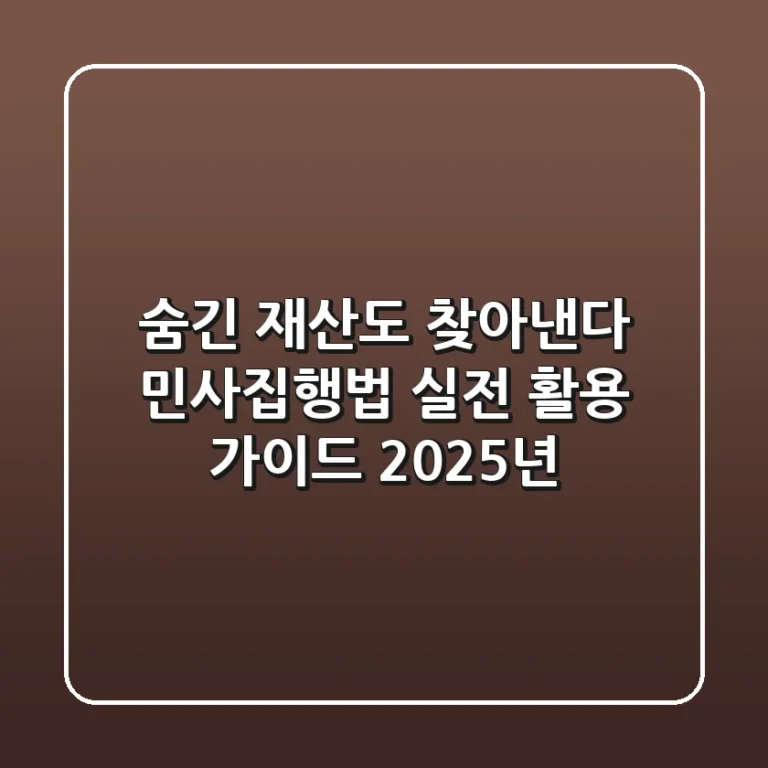 숨긴 재산도 찾아낸다? 민사집행법 실전 활용 가이드 (2025년)