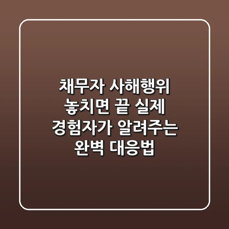 채무자 사해행위, 놓치면 끝! 실제 경험자가 알려주는 완벽 대응법