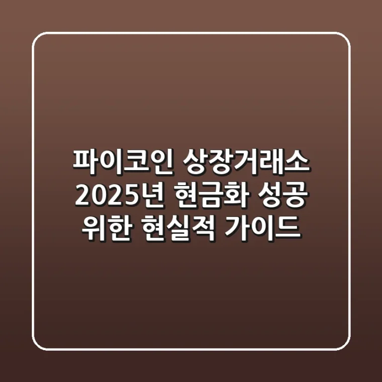 파이코인 상장거래소: 2025년, 현금화 성공 위한 현실적 가이드