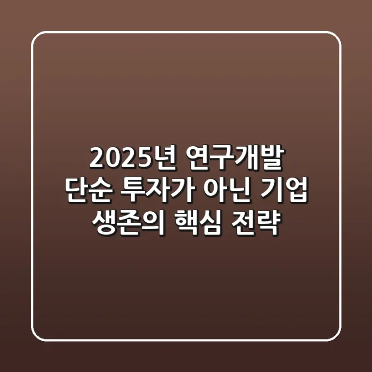 2025년 연구개발, 단순 투자가 아닌 기업 생존의 핵심 전략