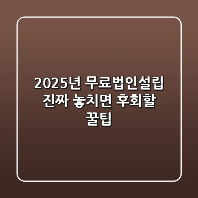 2025년 무료법인설립, 진짜 놓치면 후회할 꿀팁!