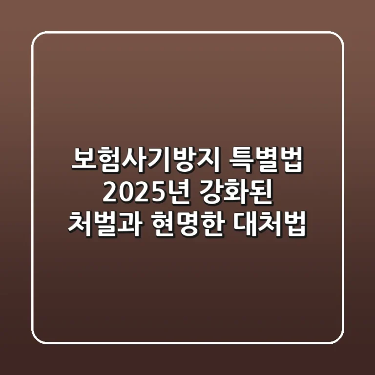 보험사기방지 특별법, 2025년 강화된 처벌과 현명한 대처법