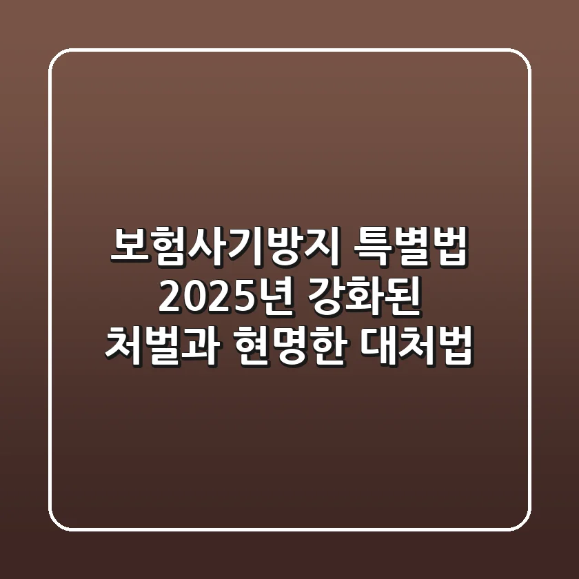 보험사기방지 특별법, 2025년 강화된 처벌과 현명한 대처법