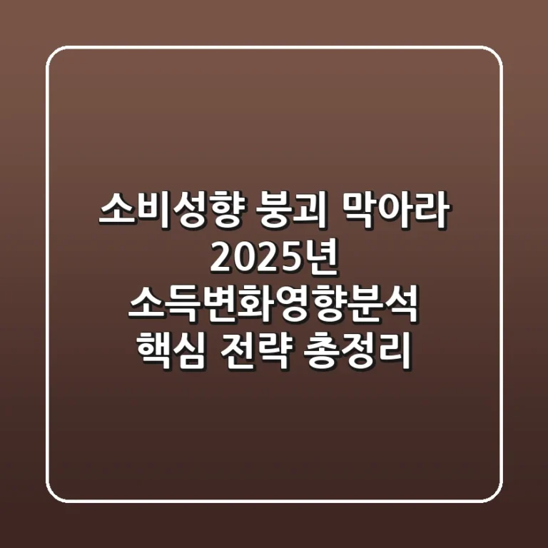 "소비성향 붕괴 막아라!", 2025년 소득변화영향분석 핵심 전략 총정리