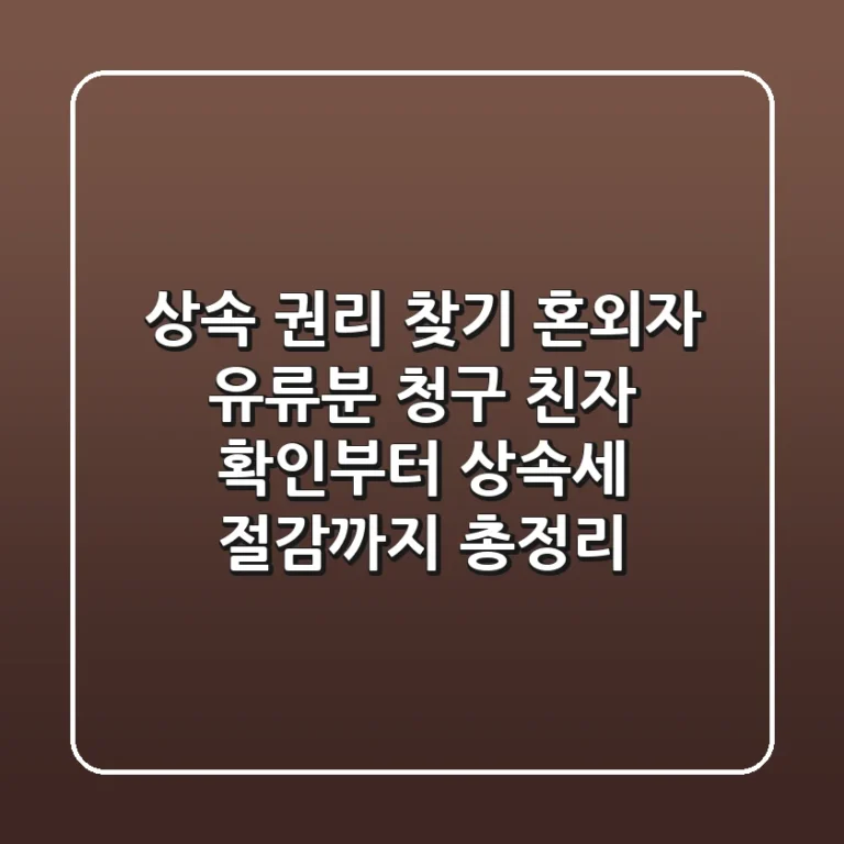"상속 권리 찾기", 혼외자 유류분 청구, 친자 확인부터 상속세 절감까지 총정리