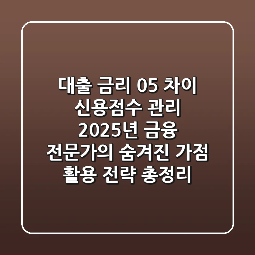 "대출 금리 0.5% 차이?", 신용점수 관리 2025년 금융 전문가의 숨겨진 가점 활용 전략 총정리