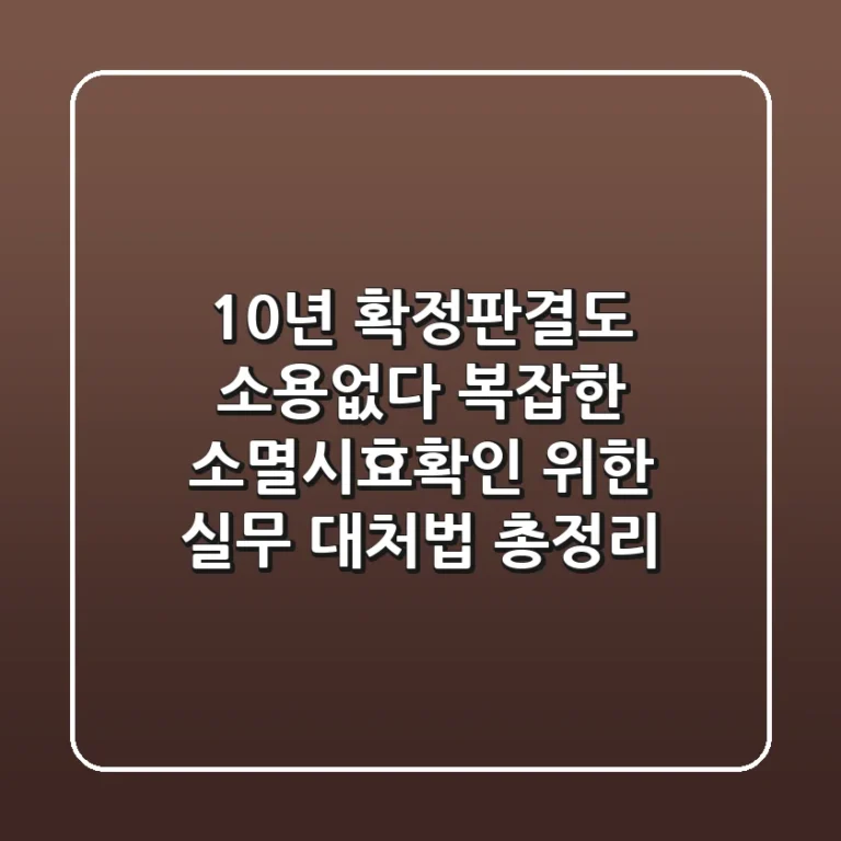 "10년 확정판결도 소용없다", 복잡한 '소멸시효확인' 위한 실무 대처법 총정리