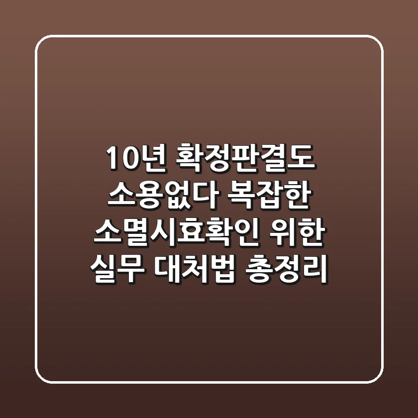 "10년 확정판결도 소용없다", 복잡한 '소멸시효확인' 위한 실무 대처법 총정리
