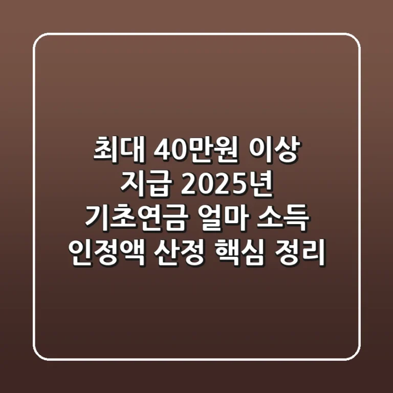 "최대 40만원 이상 지급?", 2025년 기초연금 얼마, 소득 인정액 산정 핵심 정리