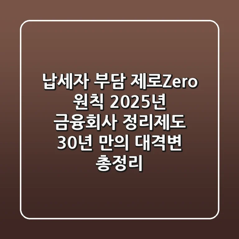 "납세자 부담 제로(Zero) 원칙", 2025년 금융회사 정리제도 30년 만의 대격변 총정리