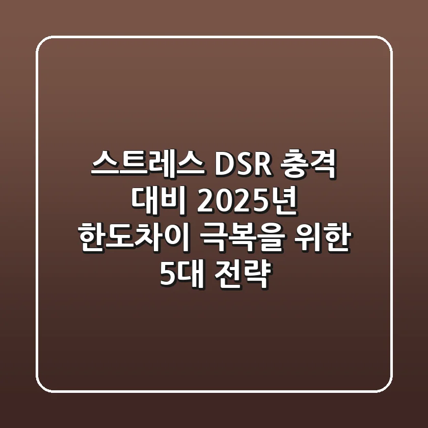 "스트레스 DSR 충격 대비", 2025년 한도차이 극복을 위한 5대 전략