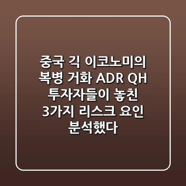 "중국 긱 이코노미의 복병", 거화 ADR (QH) 투자자들이 놓친 3가지 리스크 요인 분석했다