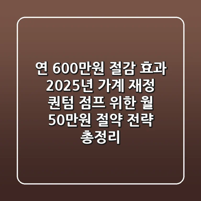 "연 600만원 절감 효과", 2025년 가계 재정 퀀텀 점프 위한 월 50만원 절약 전략 총정리