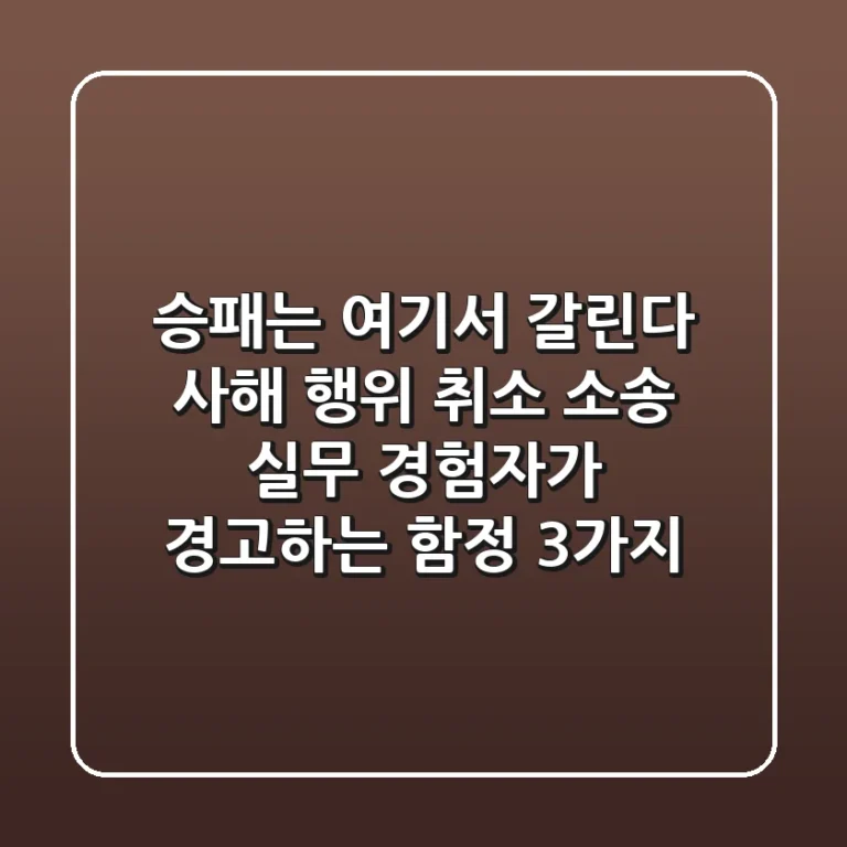 "승패는 여기서 갈린다", 사해 행위 취소 소송 실무 경험자가 경고하는 함정 3가지
