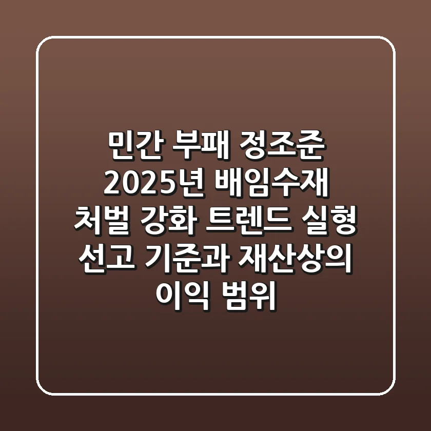 "민간 부패 정조준", 2025년 배임수재 처벌 강화 트렌드: 실형 선고 기준과 재산상의 이익 범위