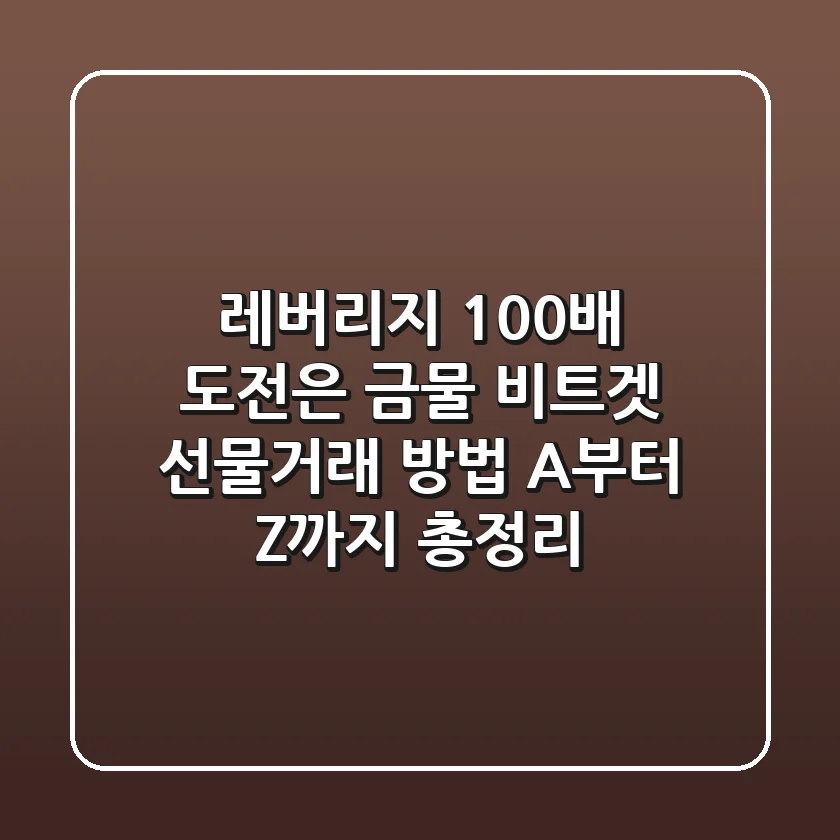 "레버리지 100배 도전은 금물", 비트겟 선물거래 방법 A부터 Z까지 총정리