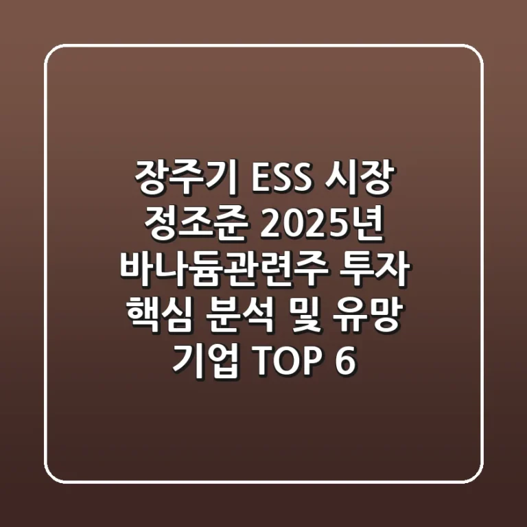 "장주기 ESS 시장 정조준", 2025년 바나듐관련주 투자 핵심 분석 및 유망 기업 TOP 6