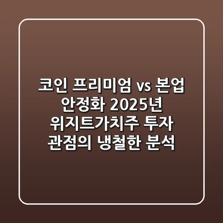 "코인 프리미엄 vs. 본업 안정화", 2025년 위지트가치주 투자 관점의 냉철한 분석