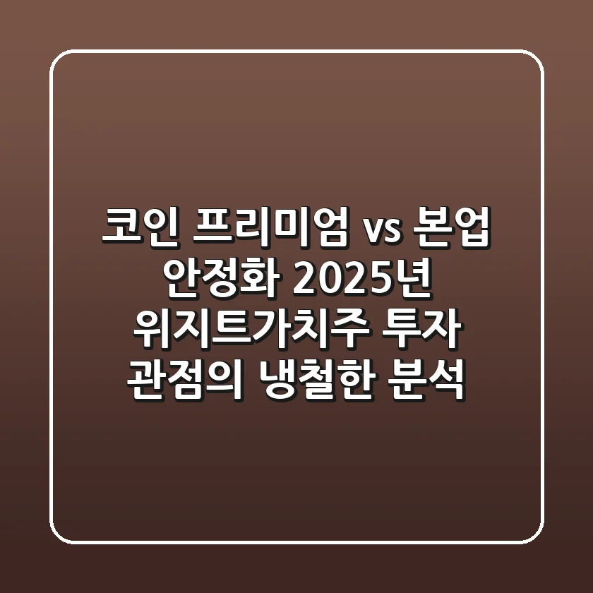 "코인 프리미엄 vs. 본업 안정화", 2025년 위지트가치주 투자 관점의 냉철한 분석