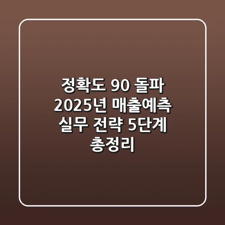 "정확도 90% 돌파", 2025년 매출예측 실무 전략 5단계 총정리