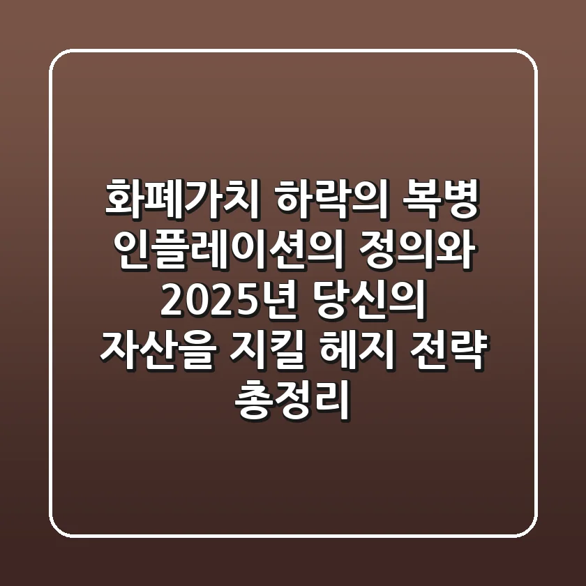 "화폐가치 하락의 복병", 인플레이션의 정의와 2025년 당신의 자산을 지킬 헤지 전략 총정리