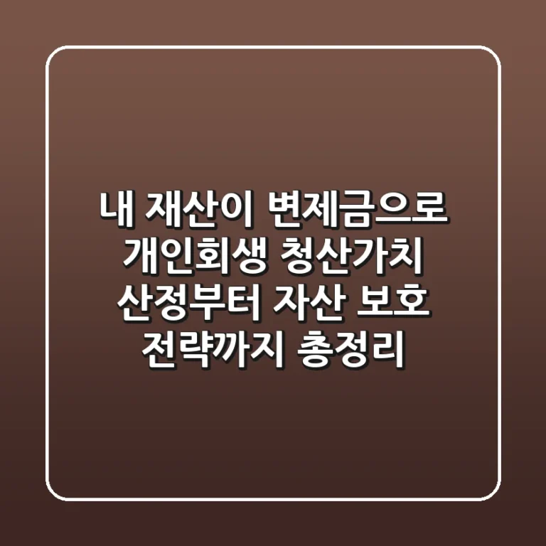 "내 재산이 변제금으로?", 개인회생 청산가치 산정부터 자산 보호 전략까지 총정리