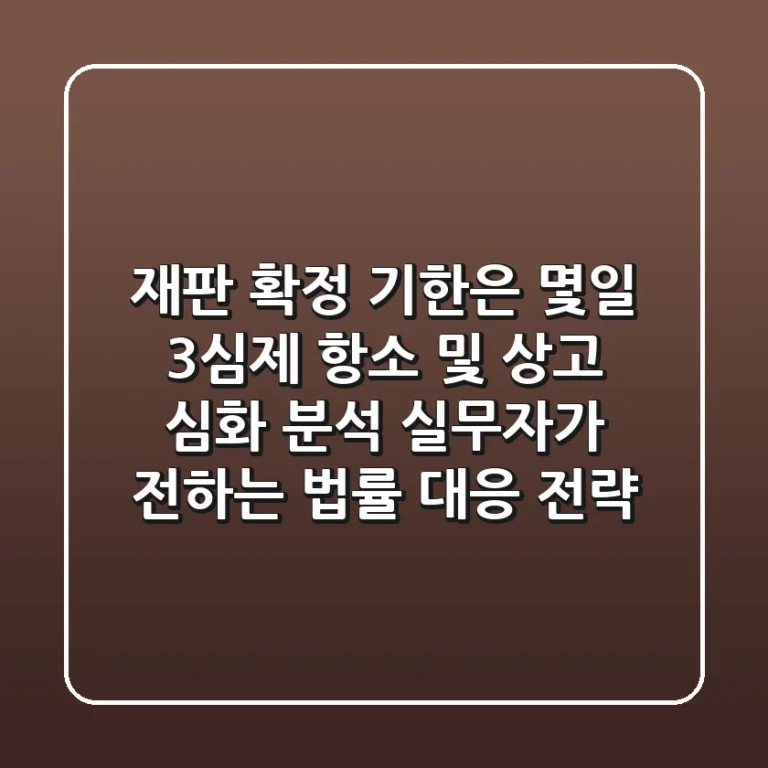 "재판 확정 기한은 몇일?" 3심제 항소 및 상고 심화 분석, 실무자가 전하는 법률 대응 전략