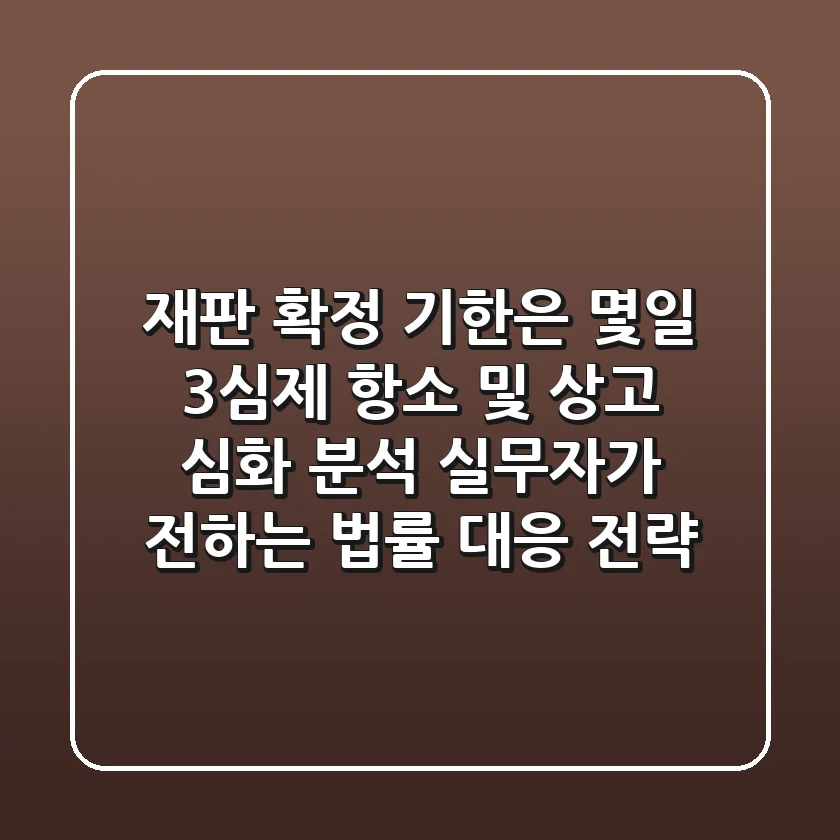 "재판 확정 기한은 몇일?" 3심제 항소 및 상고 심화 분석, 실무자가 전하는 법률 대응 전략