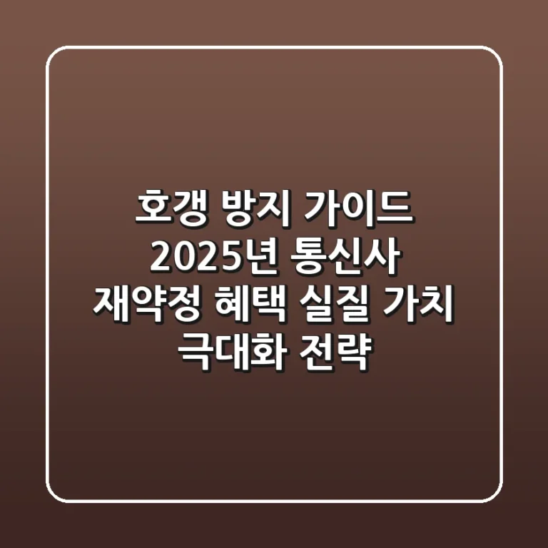 "호갱 방지 가이드", 2025년 통신사 재약정 혜택 실질 가치 극대화 전략