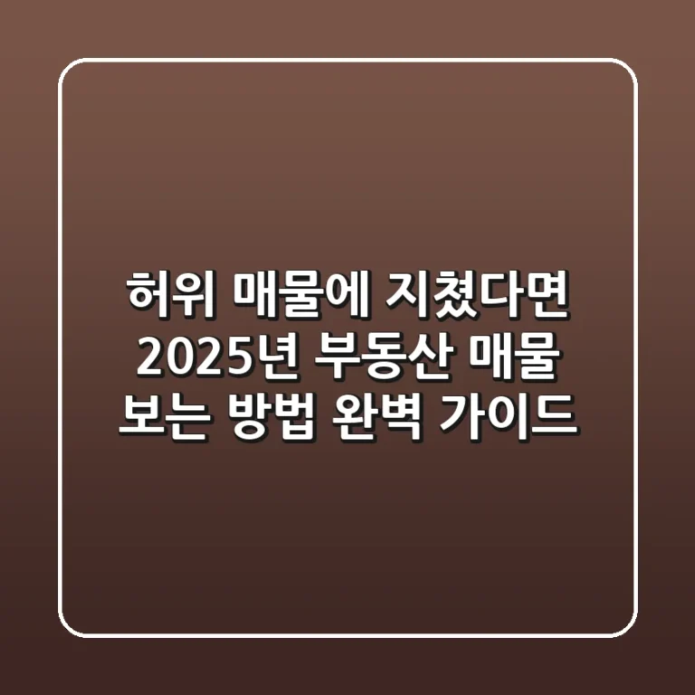 "허위 매물에 지쳤다면", 2025년 부동산 매물 보는 방법 완벽 가이드