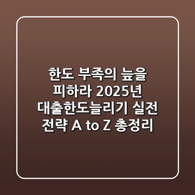 "한도 부족의 늪을 피하라", 2025년 대출한도늘리기 실전 전략 A to Z 총정리