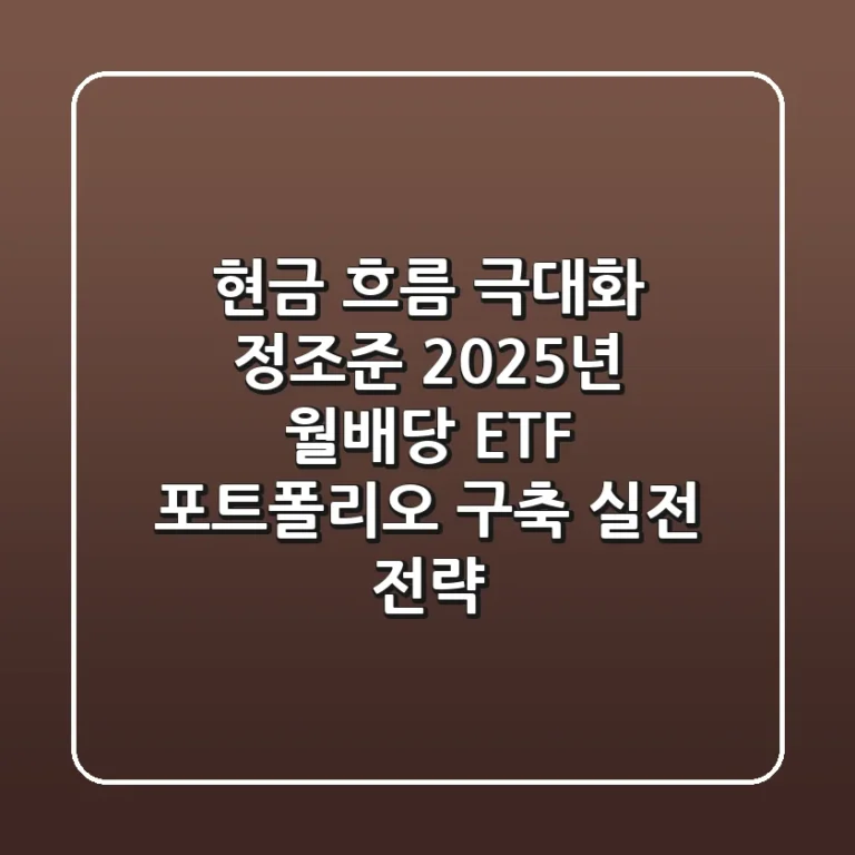 "현금 흐름 극대화 정조준", 2025년 월배당 ETF 포트폴리오 구축 실전 전략