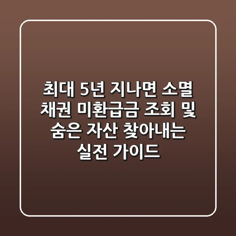 "최대 5년 지나면 소멸?", 채권 미환급금 조회 및 '숨은 자산' 찾아내는 실전 가이드