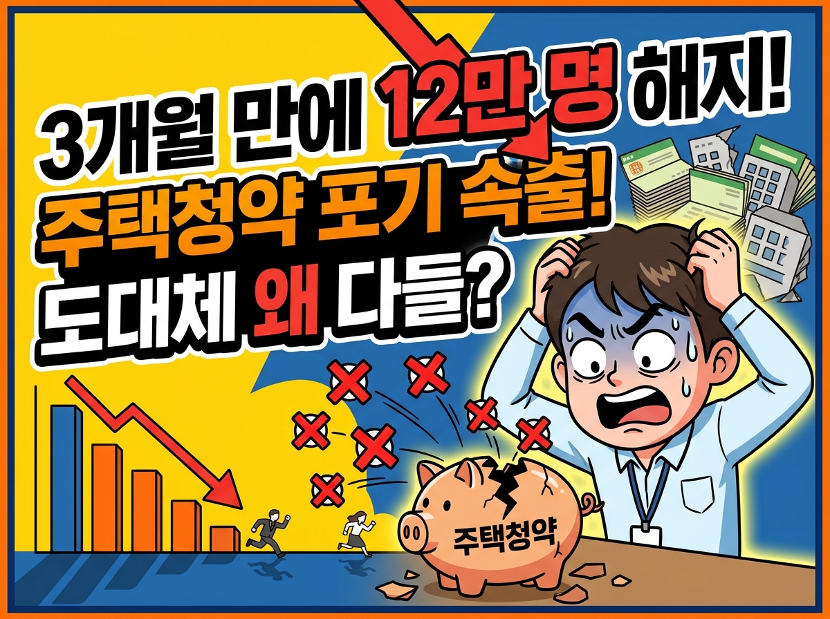 청약통장 3개월 12만명 해지, 다들 왜 포기할까?