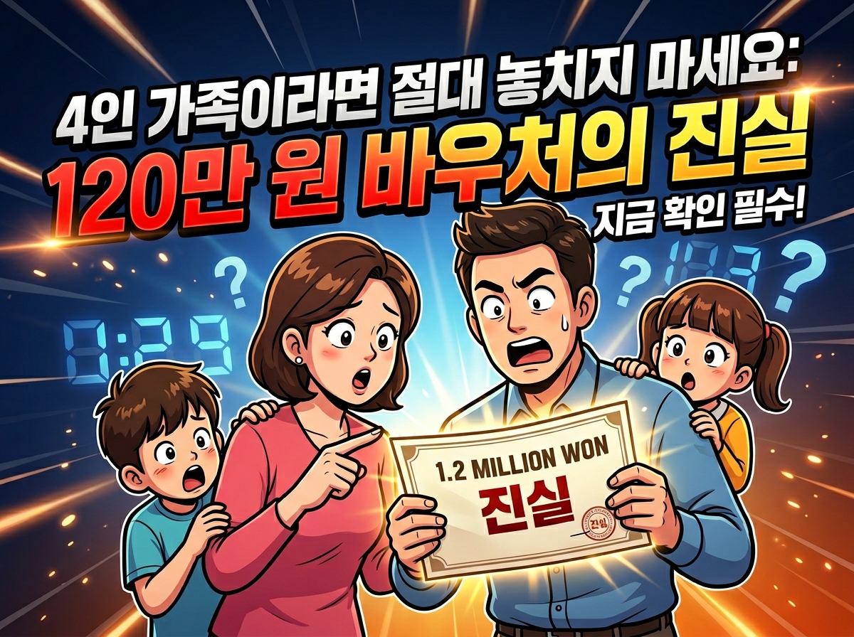 네 자녀 가정이라면 놓치지 마세요, 120만 원 바우처의 실체