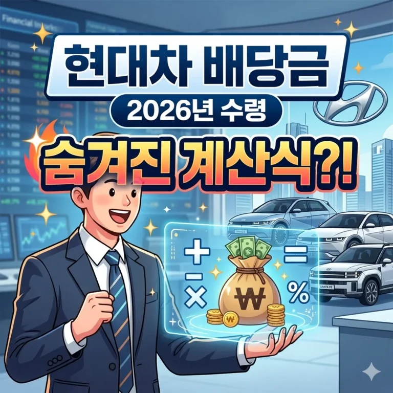 현대차 배당금, 2026년 수령의 숨겨진 계산식