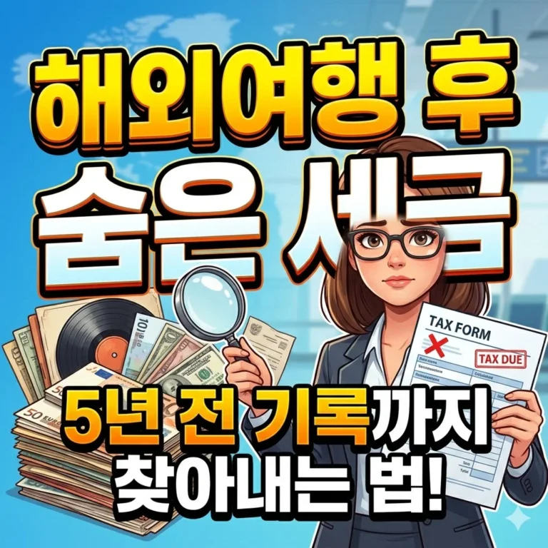 해외여행 후 숨은 세금, 5년 전 기록까지 찾아내는 법