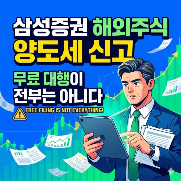삼성증권 해외주식 양도세 신고, 무료 대행이 전부는 아니다