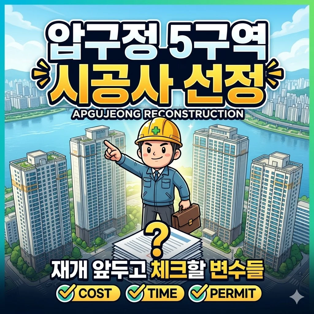 압구정5구역 시공사 선정, 재개 앞두고 체크할 변수