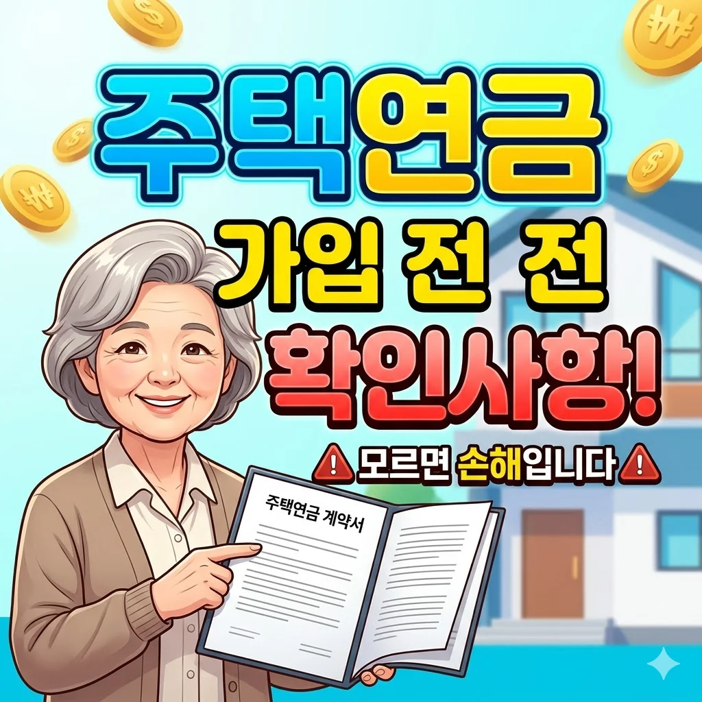 주택연금 가입 전 필수 확인사항, 이것 모르면 손해입니다