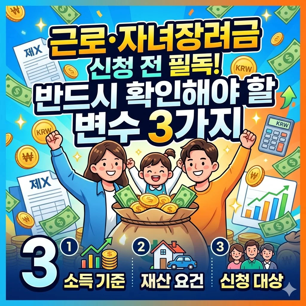 근로·자녀장려금, 신청 전 반드시 확인해야 할 변수 3가지