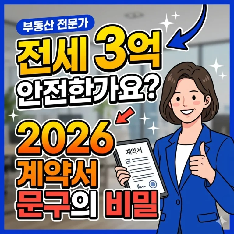전세 3억 안전한가요? 2026년 계약서 문구의 비밀